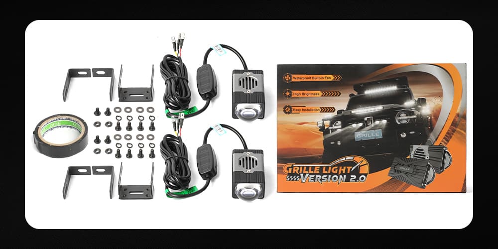 grade-luz-vers&atilde;o-2-0-kit-com-suportes-de-montagem-luzes-de-condu&ccedil;&atilde;o-led-chicote el&eacute;trico-e-fita-el&eacute;trica