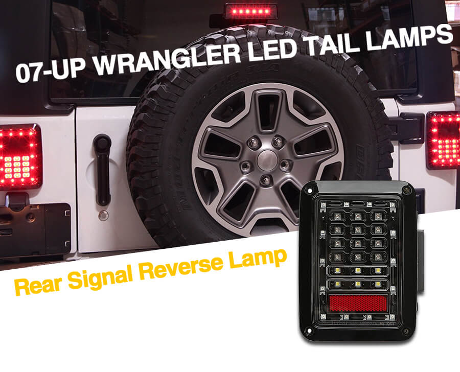 Wrangler JK Tail Light 2007-2017 Atacado JG-W008 detalhes