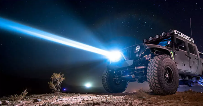 Trabalhando fora das luzes de condu&ccedil;&atilde;o do laser da estrada