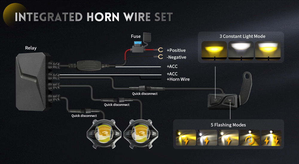 Motocicleta de luzes fora da estrada