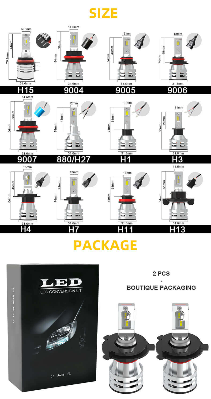 Ultinon essencial 8pcs philips chips led bulbo de farol jg-m2p (2)