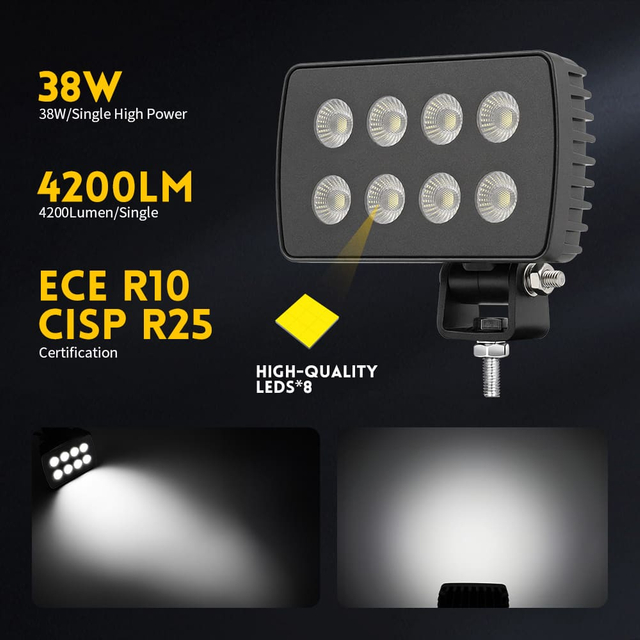 6.1 "Luz de trabalho LED anti-Glare retangular para Tractors-GC-F28