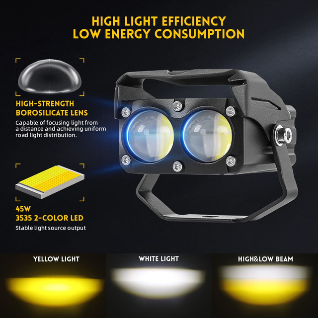 Motocicleta Auxiliar de lente de projetor dual de 3 polegadas Lights-993C-2Pro