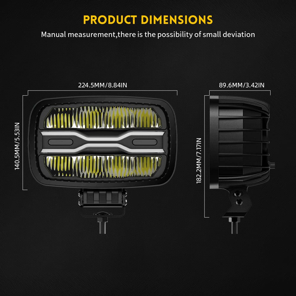10 polegadas Anti-brilho Luz de acionamento com posição dinâmica branca e âmbar Light-D959-8
