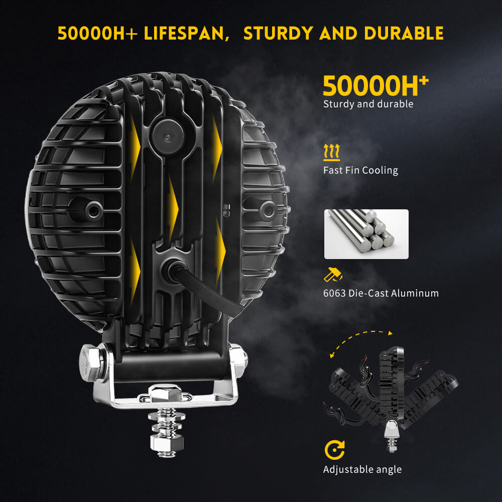  4 "Luz de trabalho LED anti-Glare redonda para tratores-GC-930D-8