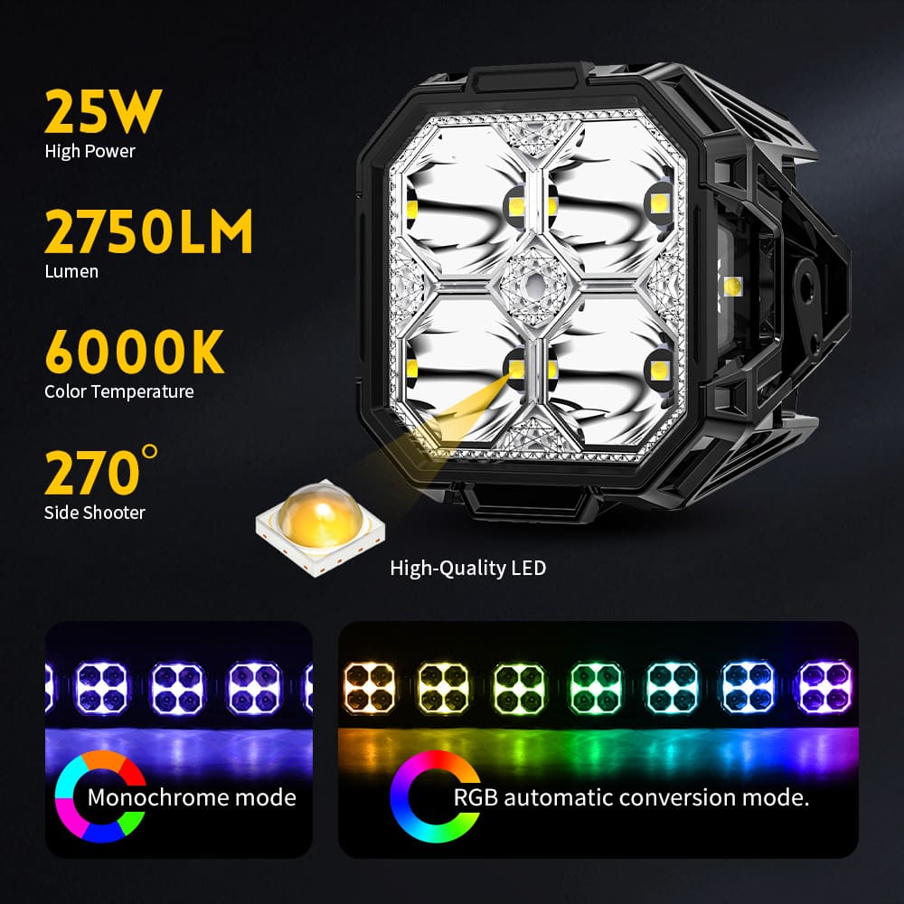 Barra de luz de atirador lateral de 3 polegadas com RGB-96-F993-R