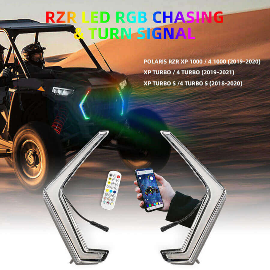 Polaris RZR RGB Fang Lights Fornecedor JG-RZR-P1 Detalhes