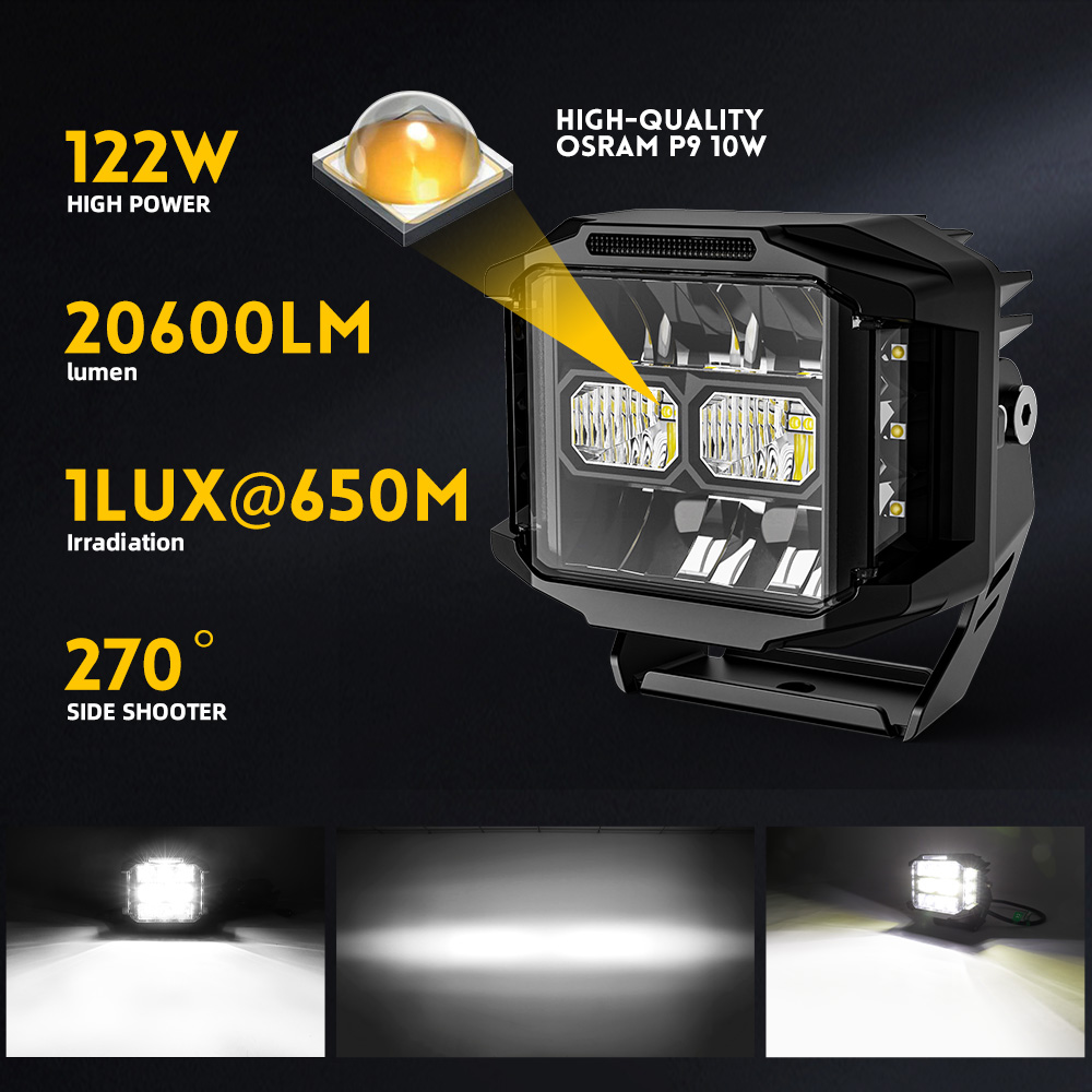 5 polegadas de 122w Luzes de acionamento lateral com feixe de combinação