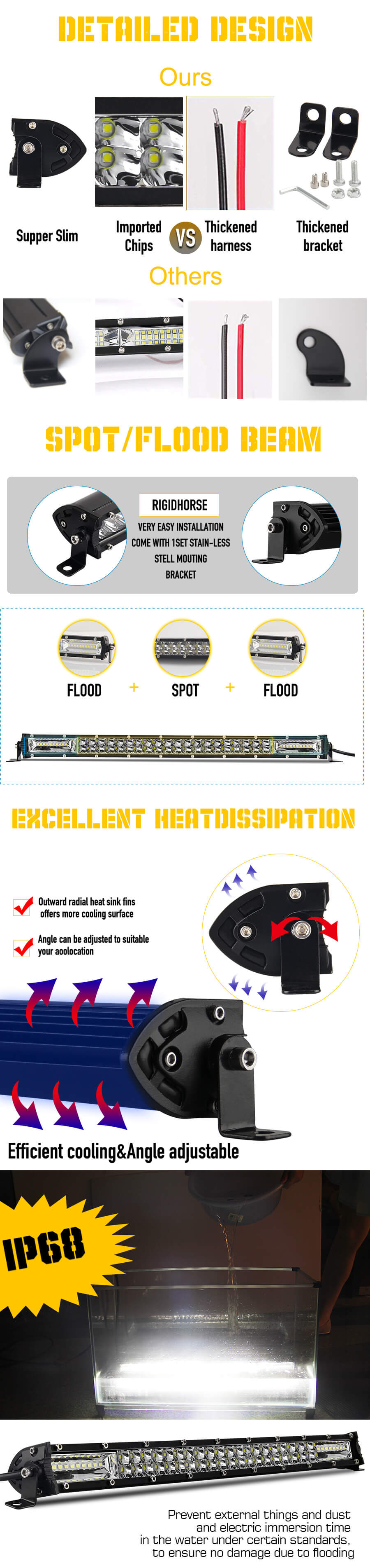 Fileiras duplas Slim LED Barra de luz atacado JG-9620Z Aplica&ccedil;&atilde;o (2)