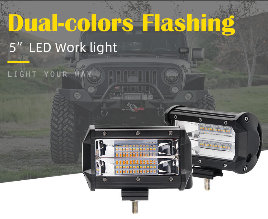 Cores duplas de 5 polegadas Strobe Lights Bar JG-9628BS Tamanho (2)