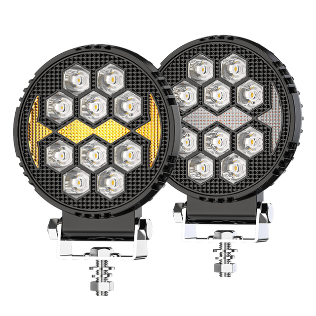 Luz de trabalho LED redondo de 4 polegadas com Amber DRL para caminhão-930D-12