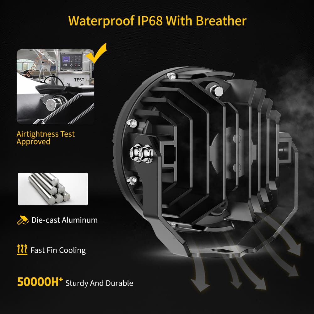 Luz DRL de motocicleta de duas cores atualizada com controle de 4 níveis-D040-9-C-AWY