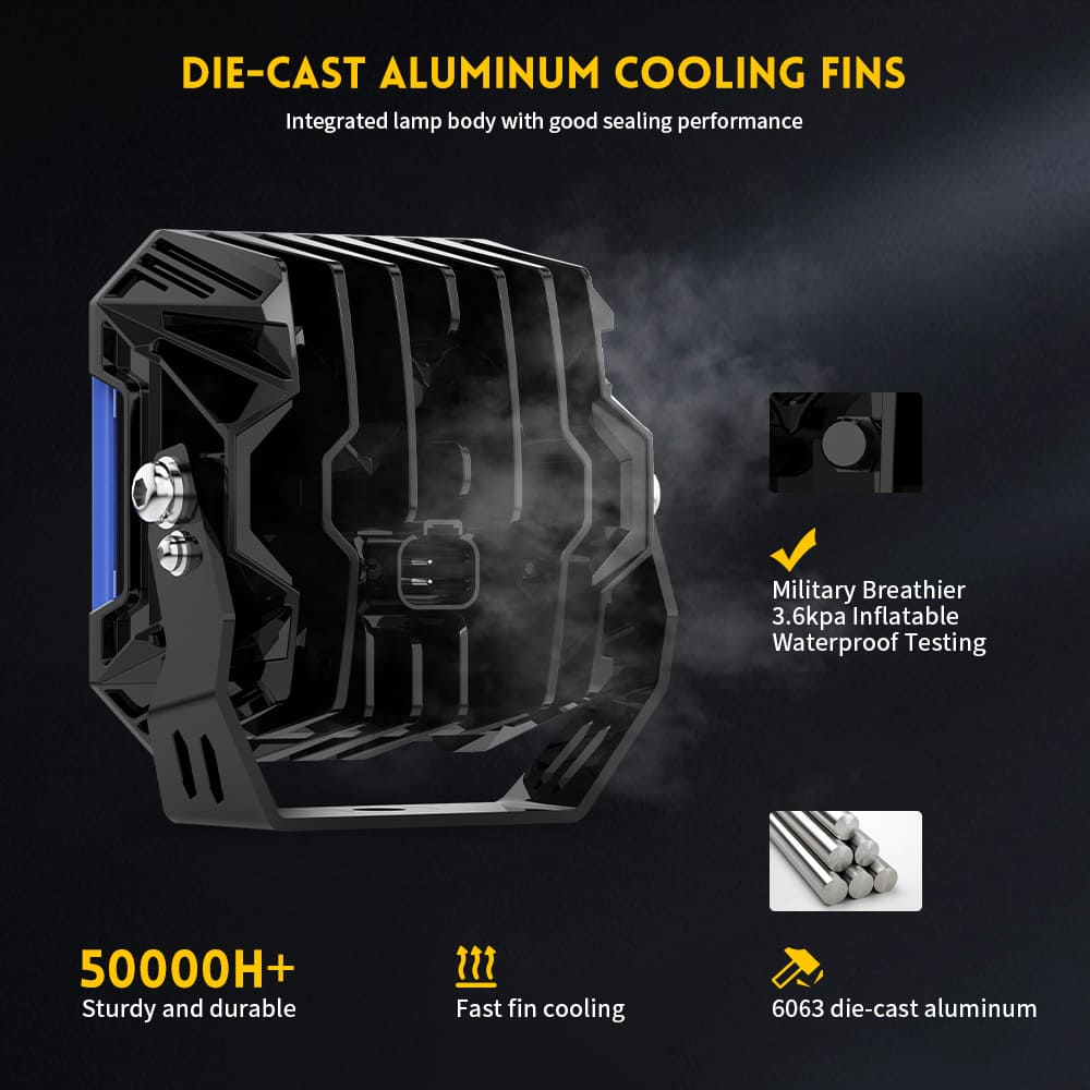 Luzes LED de tiro lateral de 5 polegadas com branco e âmbar DRL-F995-13