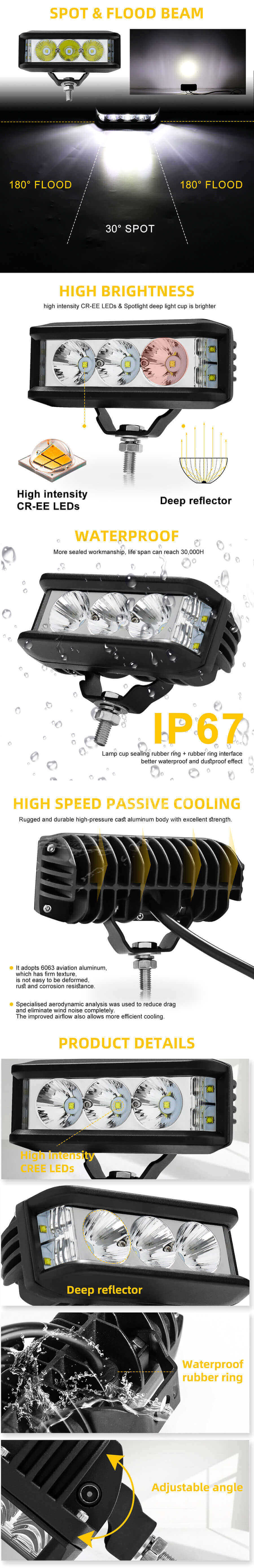 5 Shooter LED LED Light Bar Company JG-925 Vantagens