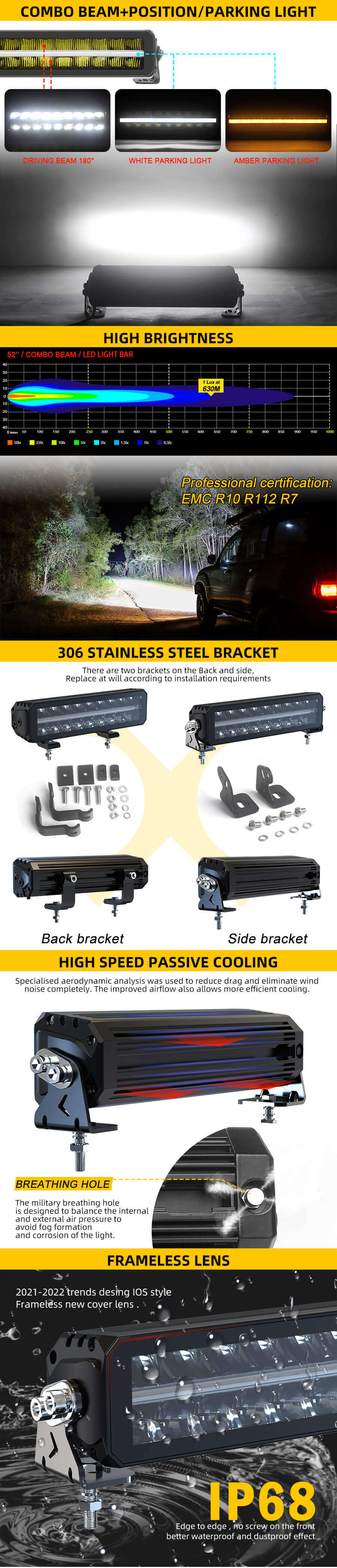 EAGLE SERIES &reg; DRL LED Light Bar Company JG-55 Vantagens