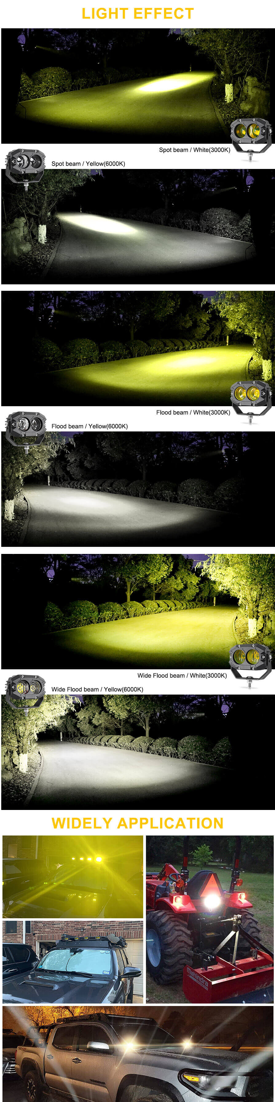 Luzes de condu&ccedil;&atilde;o fora da estrada Aplicativo atacado JG-915Z