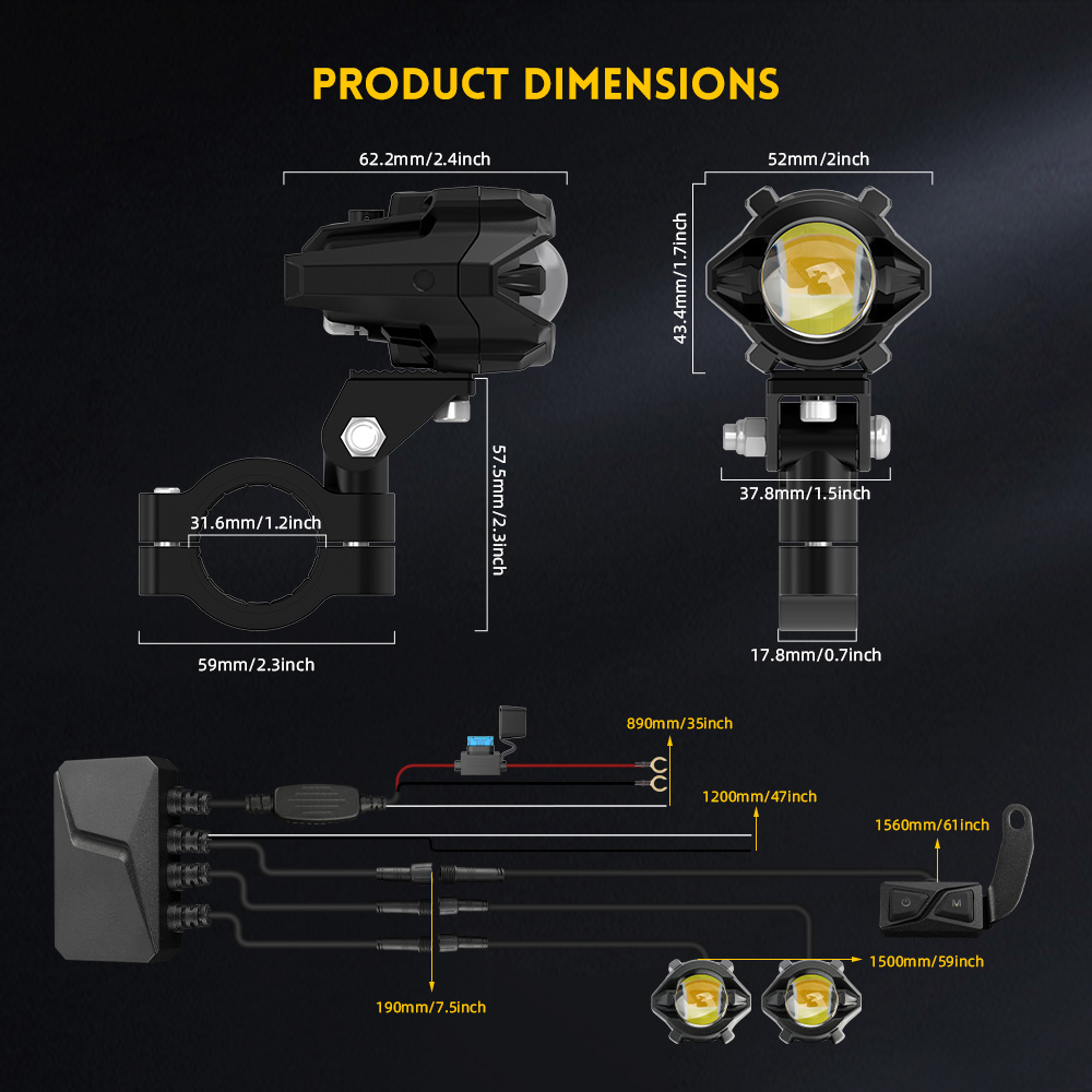 Luzes de movimentação de moto com alta cor de baixa cor de 120w 