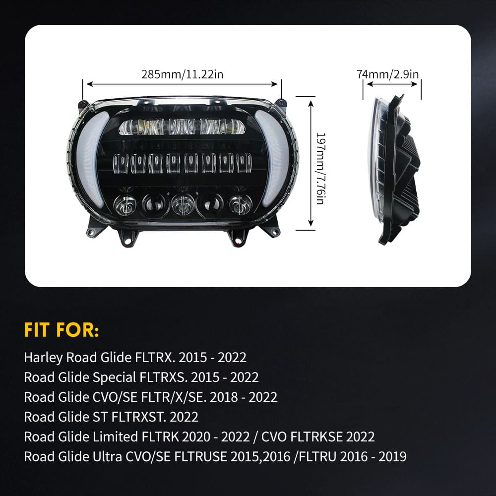 MOTOCYCLY LED FACTOLE ALTO VATO BAIXO PARA O GLIDE DE ESTRADA FLTRX 2015-2022-WSL-1001