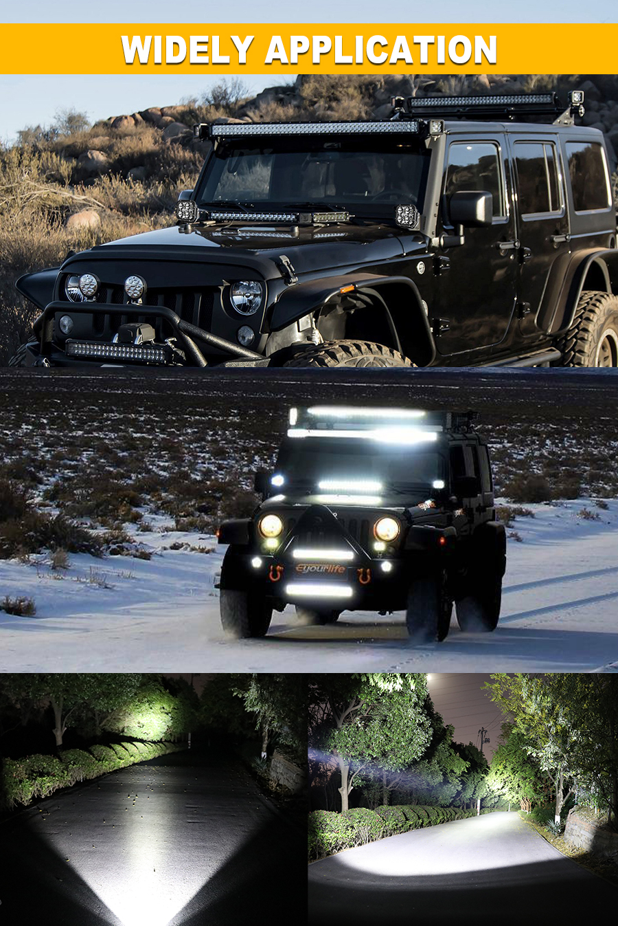 Luzes de acionamento LED de 4,5 polegadas quadradas JG-954Z Aplica&ccedil;&atilde;o