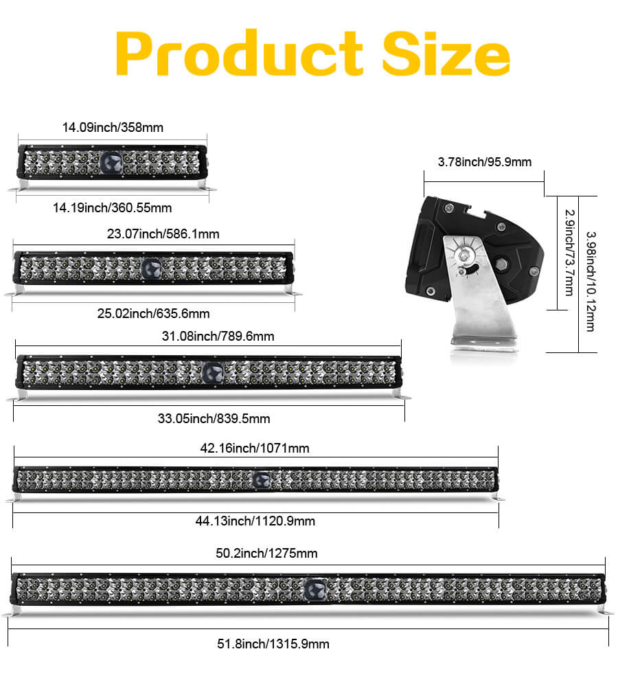 Off Road Laser Light Bar L9620 Tamanho