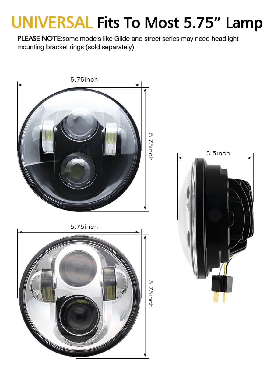 5,75 polegadas PORIFOR LED farol para Harley Motocicletas JG-M002