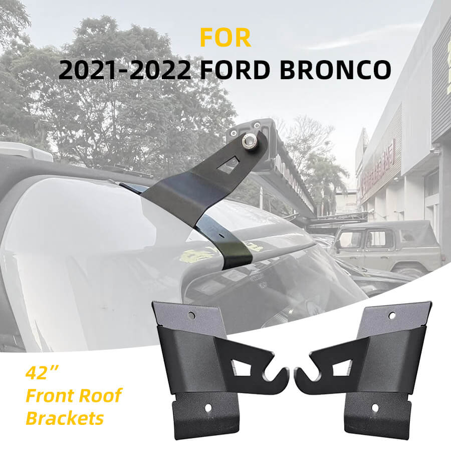 2021-2022 FORD BRONCE 42 SUPORTE DE TELHADO FRONTAL PARA DETALHOS DE BARRA DE LUZ LED
