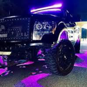 barra de luz LED roxa