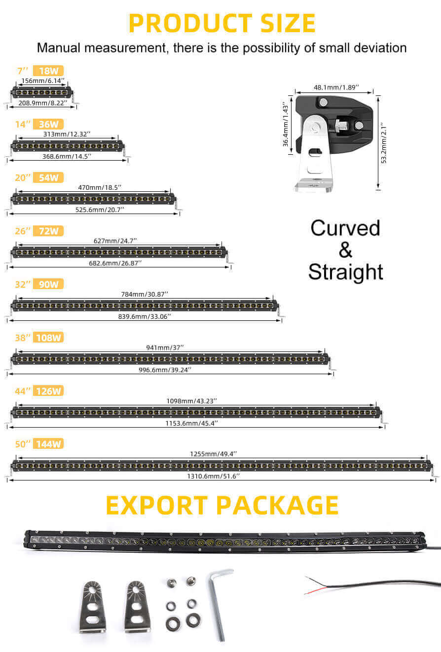 BARRA DE LUZ DO LIMPO DE LUZ SINGRADA CURVADA JG-9610G-FG TAMANHO (1)