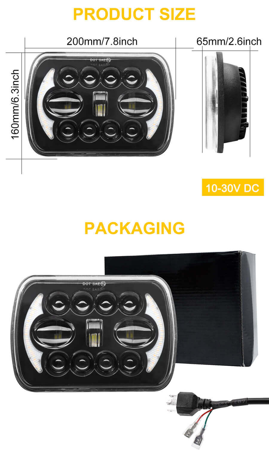 7x6 far&oacute;is do projetor com luzes moom luzes jg-t002yy size