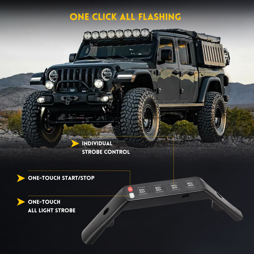 Painel de interruptor de alça de garça sem fio para Jeep Wrangler JL