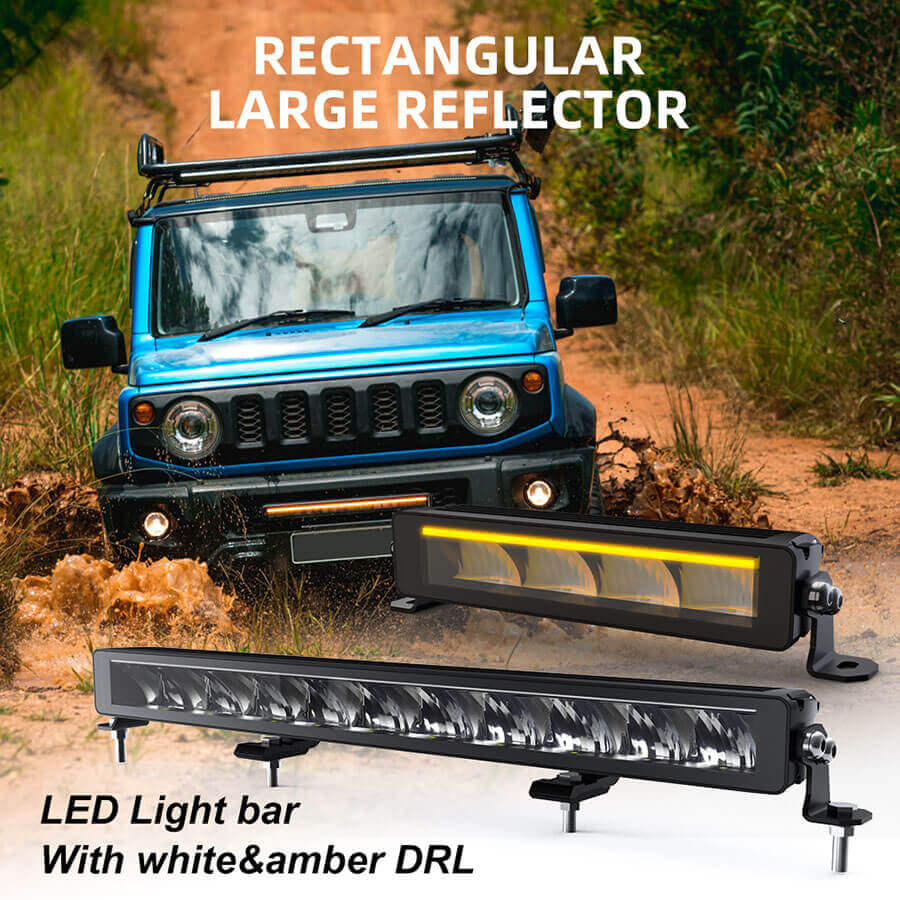 Barra de luz de linha &uacute;nica com DRL (Amber+White) JG-58-ZH Detalhes