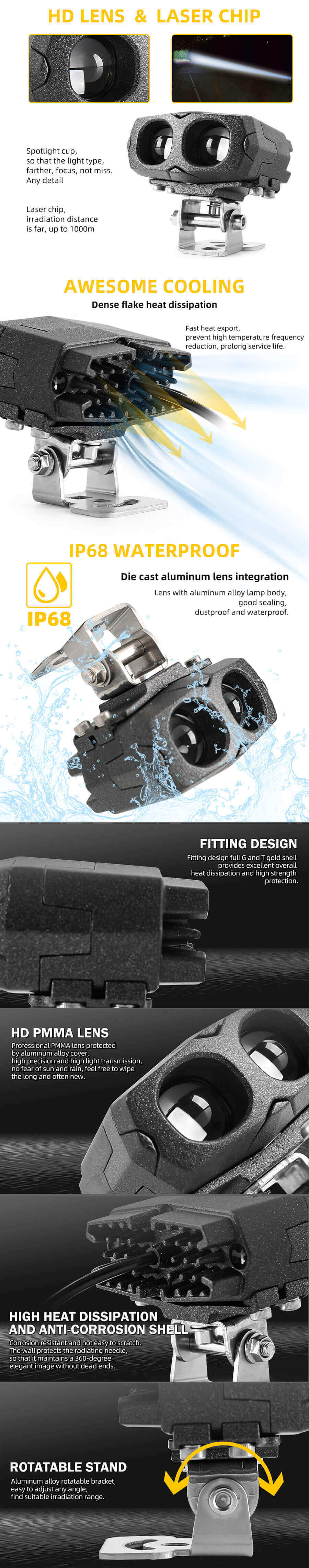 4x4 Laser Searchlight Company L993D Vantagens