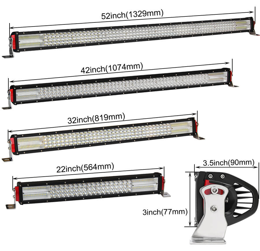 Quad linhas brilhantes LED Light Bar fornecedor JG-9642D Tamanho