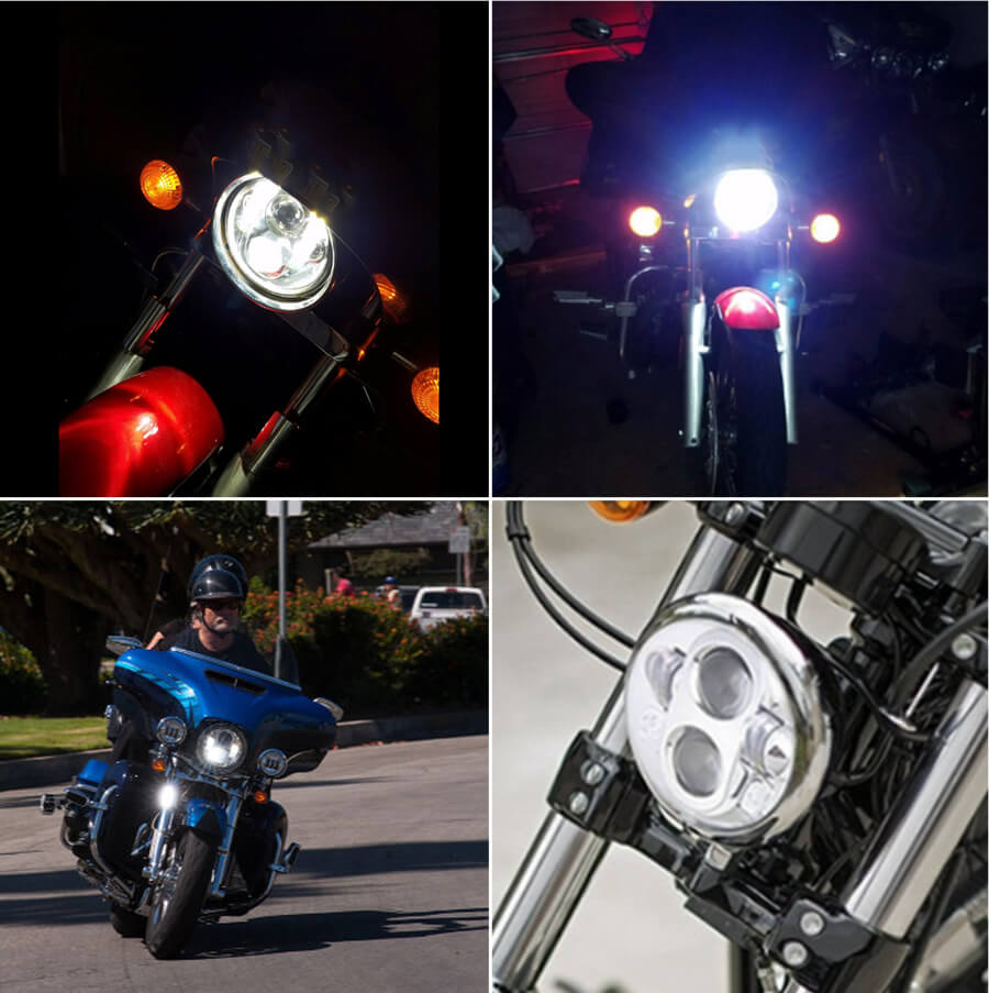 5,75 polegadas Porjetor LED Farol para Harley Motocicletas JG-M002