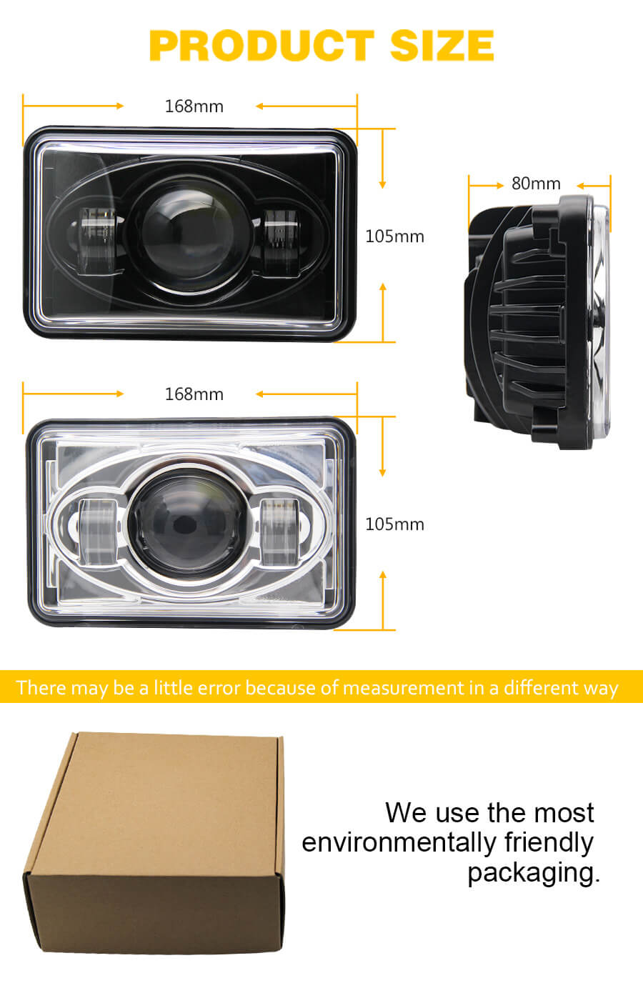 Far&oacute;is de projetor de 4x6 polegadas