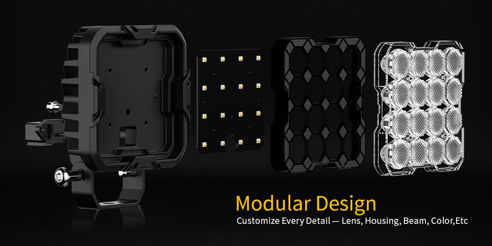 componentes de luz de trabalho LED de design modular