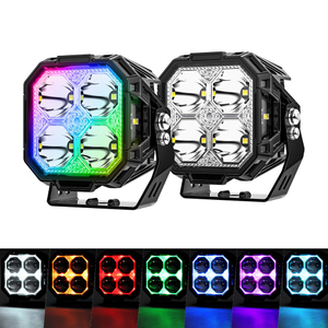 Pods de luz off road de atirador lateral de 3" com retroiluminação RGB 