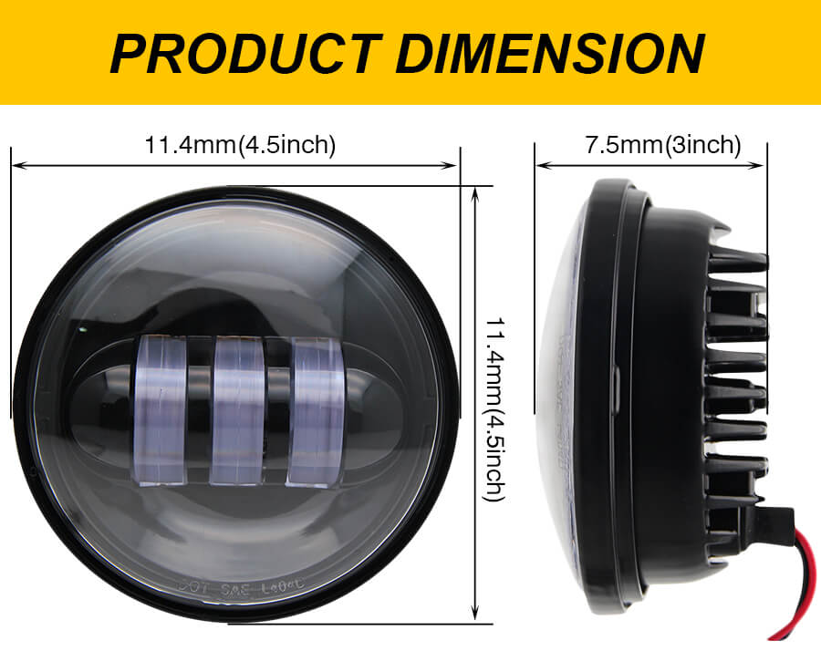 Luzes de neblina de LED de 4,5 polegadas 30W para HARLEY MOTORCYCHE JG-W002 Tamanho