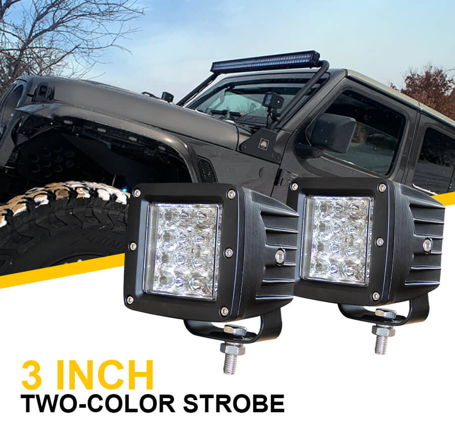 3 polegadas Dual Colors Strobe LED Pods JG-995BS Detalhes