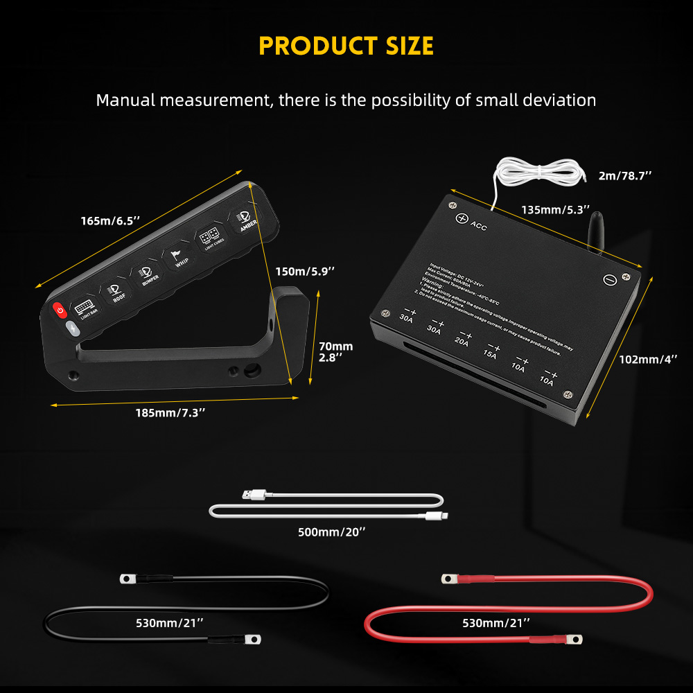 Painel de interruptor de 6 gangues sem fio para Wrangler JK Wholesaler-KZ-CP-6-JK