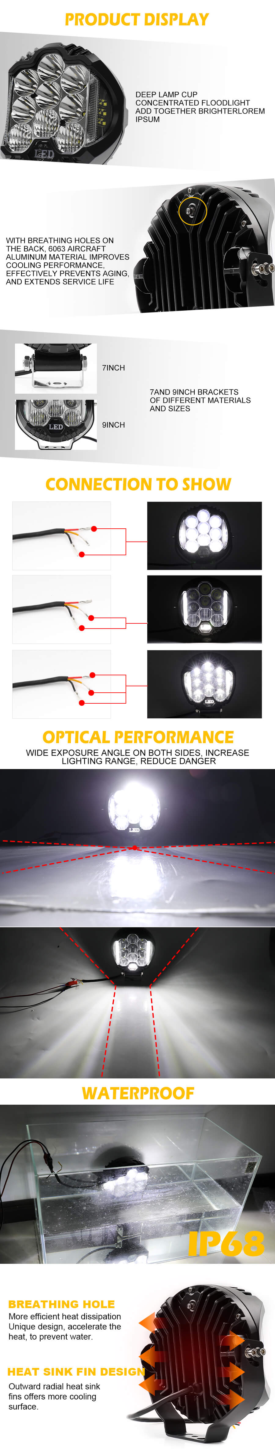 Off Driving Driving Light Combo Combo Beam JG-909 Vantagens