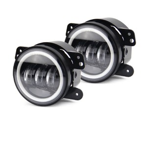 Luzes de nevoeiro LED de 4 polegadas com anel de halo para Jeep JG-W001-B