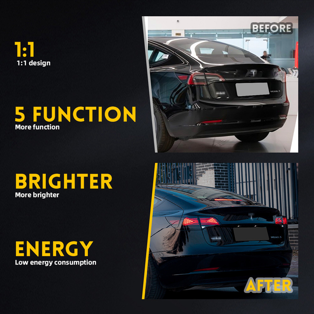 Tesla Modelo 3/Y Luzes traseiras com Turn Signal-TSL01-Us