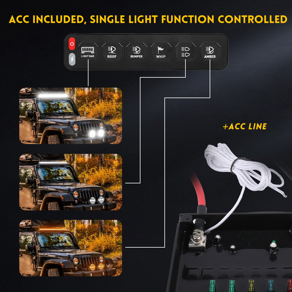 Controle de painel de interruptor sem fio de gangue por atacado 6 com modos de flash acc para ledes de condução LED-jg 6 gangue