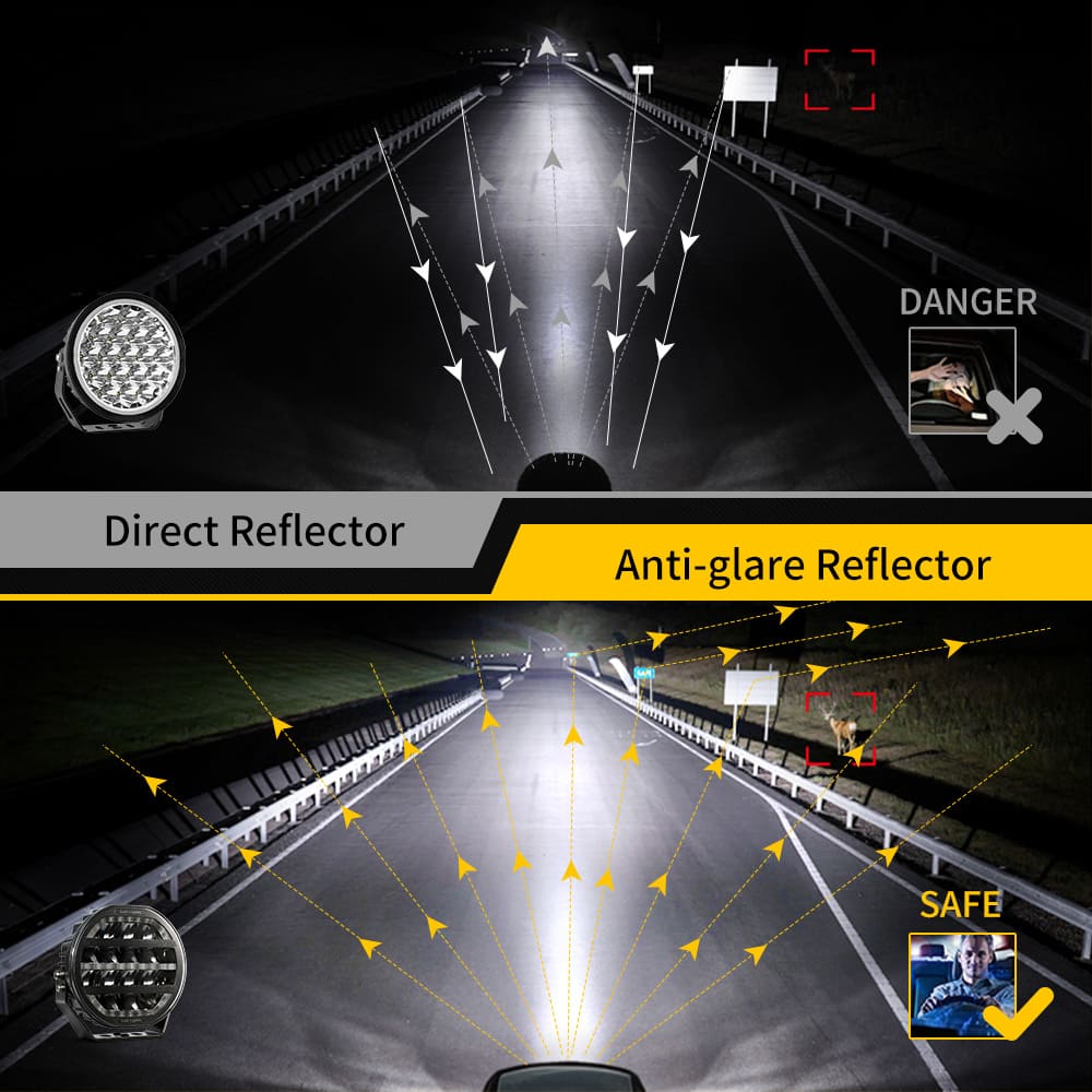 Luz de direção de 7 polegadas com luz de posição dinâmica branca e âmbar-901V-CG-16