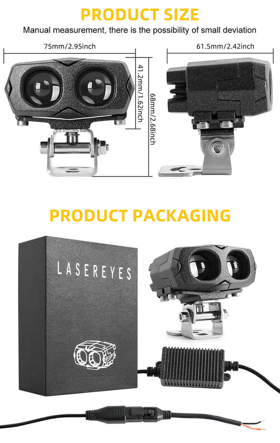 4x4 Laser Searchlight Company L993D Tamanho