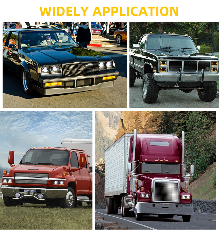 4x6 Crescente halo de farol retangular JG-T001-YY APLICA&Ccedil;&Atilde;O