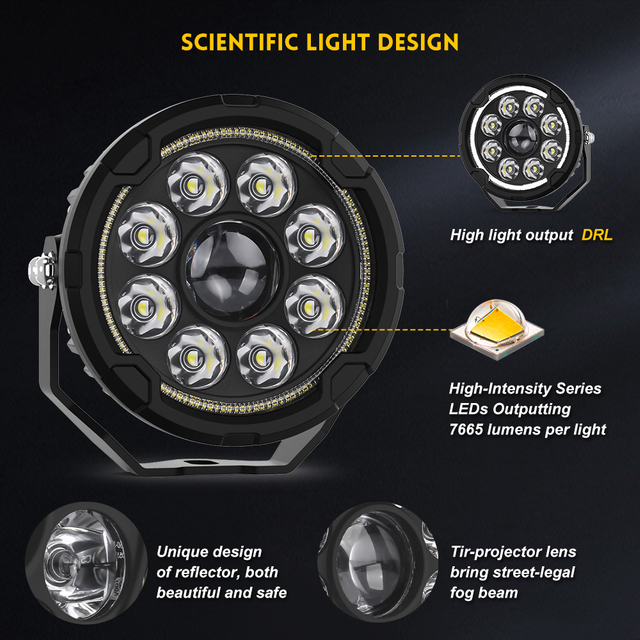 4,5 polegadas de alta potência Auxiliar Spotlight com chicote de fio estroboscópio -d040-9 