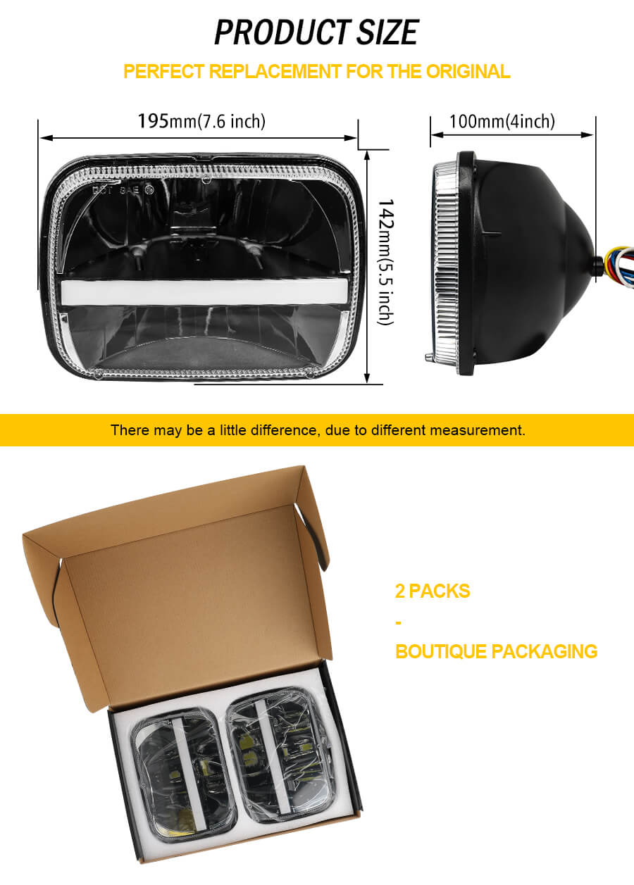 Eagle Series &reg; 5x7 DRL Jeep LED Farol T004c Tamanho