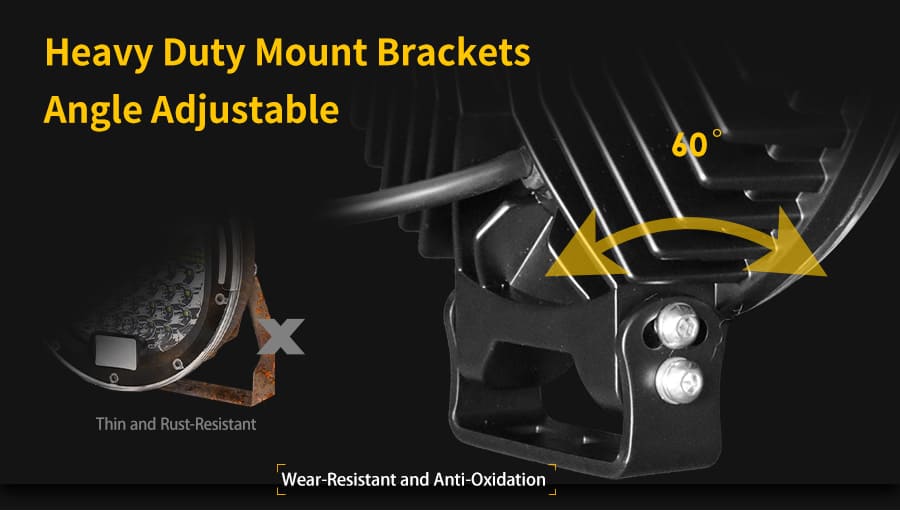 Suporte de a&ccedil;o inoxid&aacute;vel para luzes de dire&ccedil;&atilde;o de 9 polegadas